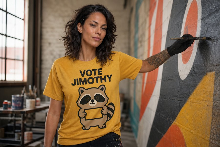 Jimothy, you're winning the style vote with "VOTE JIMOTHY".