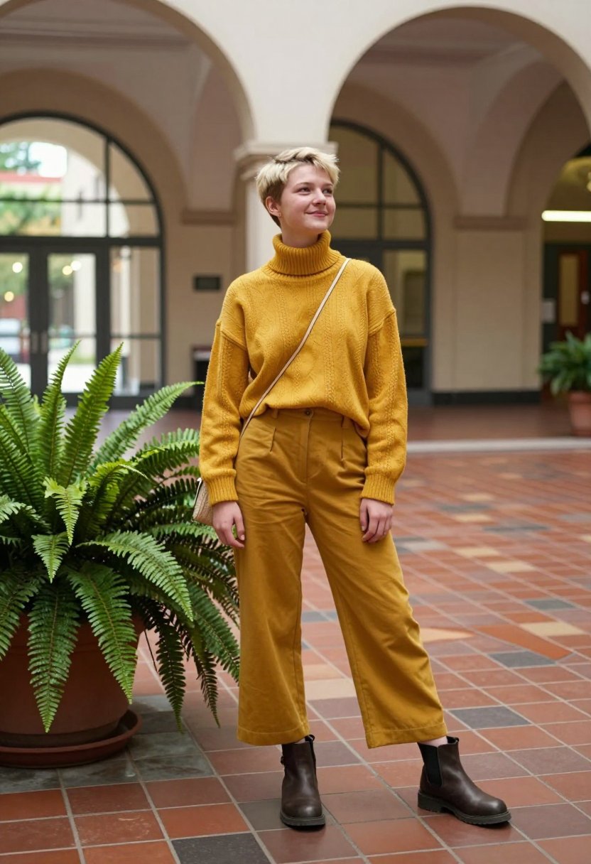Monochrome mustard: The ultimate fall fit!