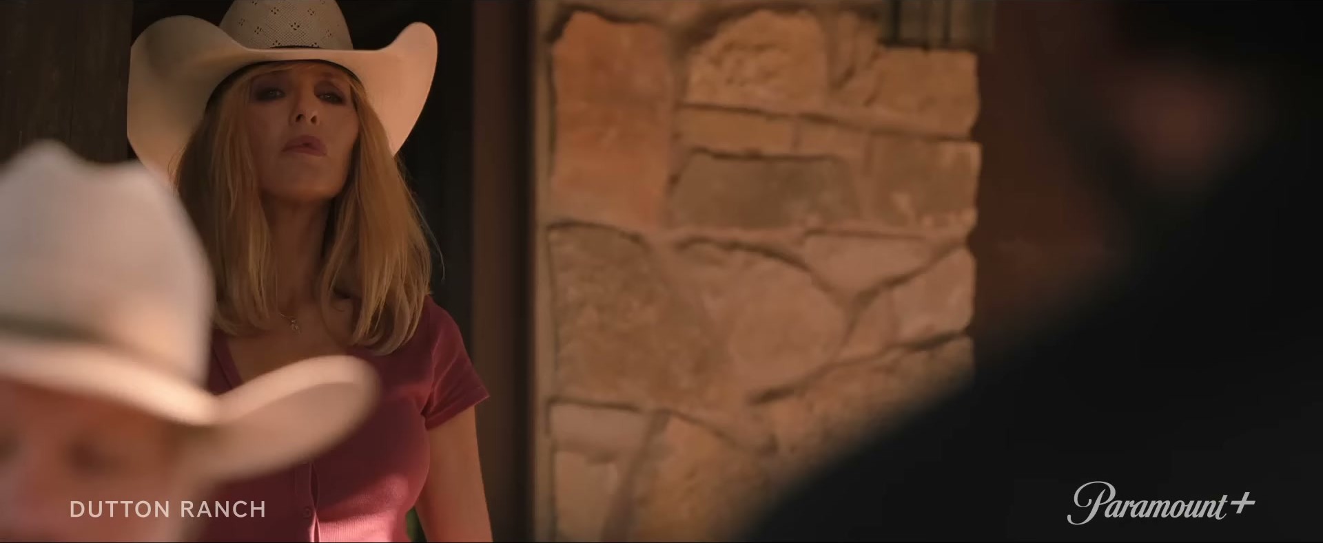 from the Dutton Ranch on Paramount+ trailer — the hat is doing all the heavy lifting here