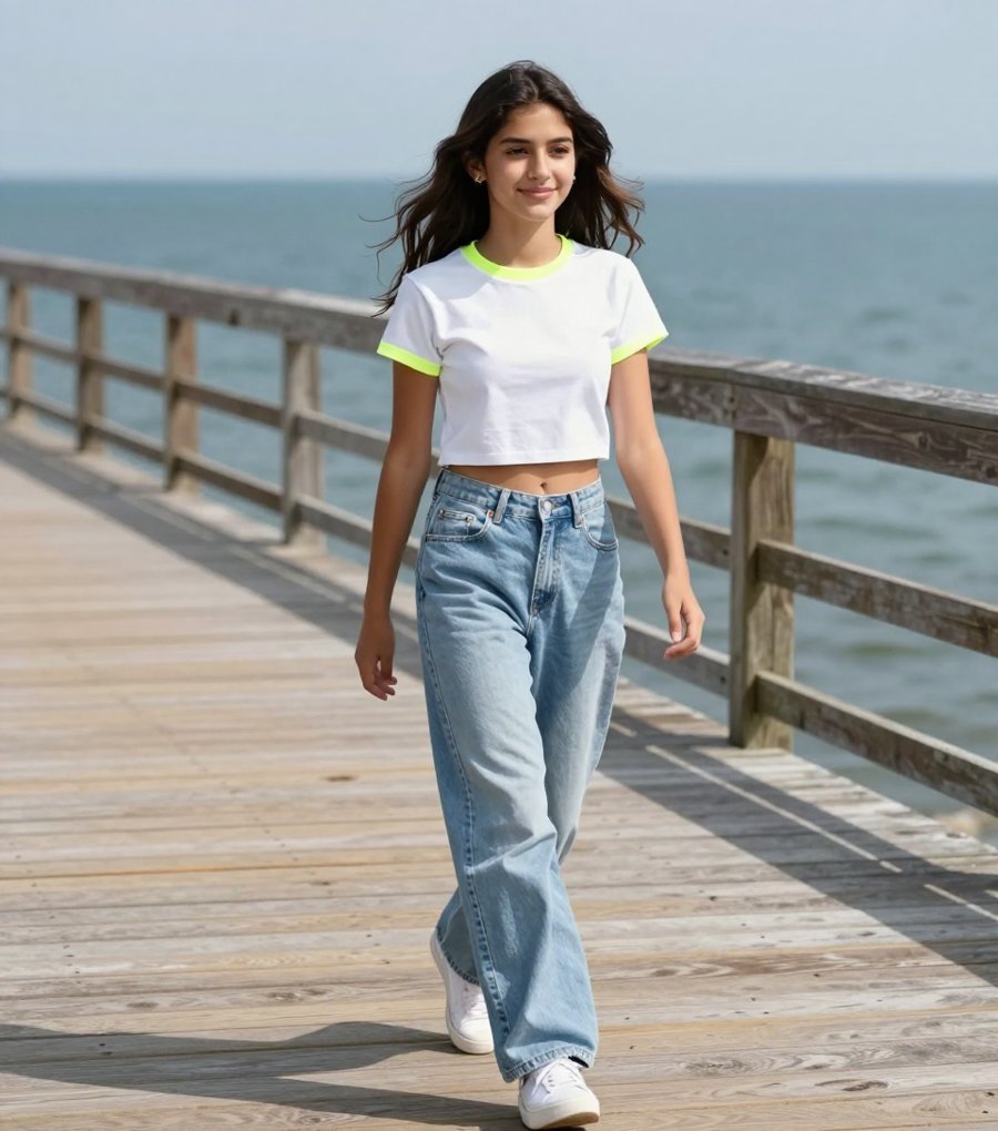 neon trim makes this tee trend pop