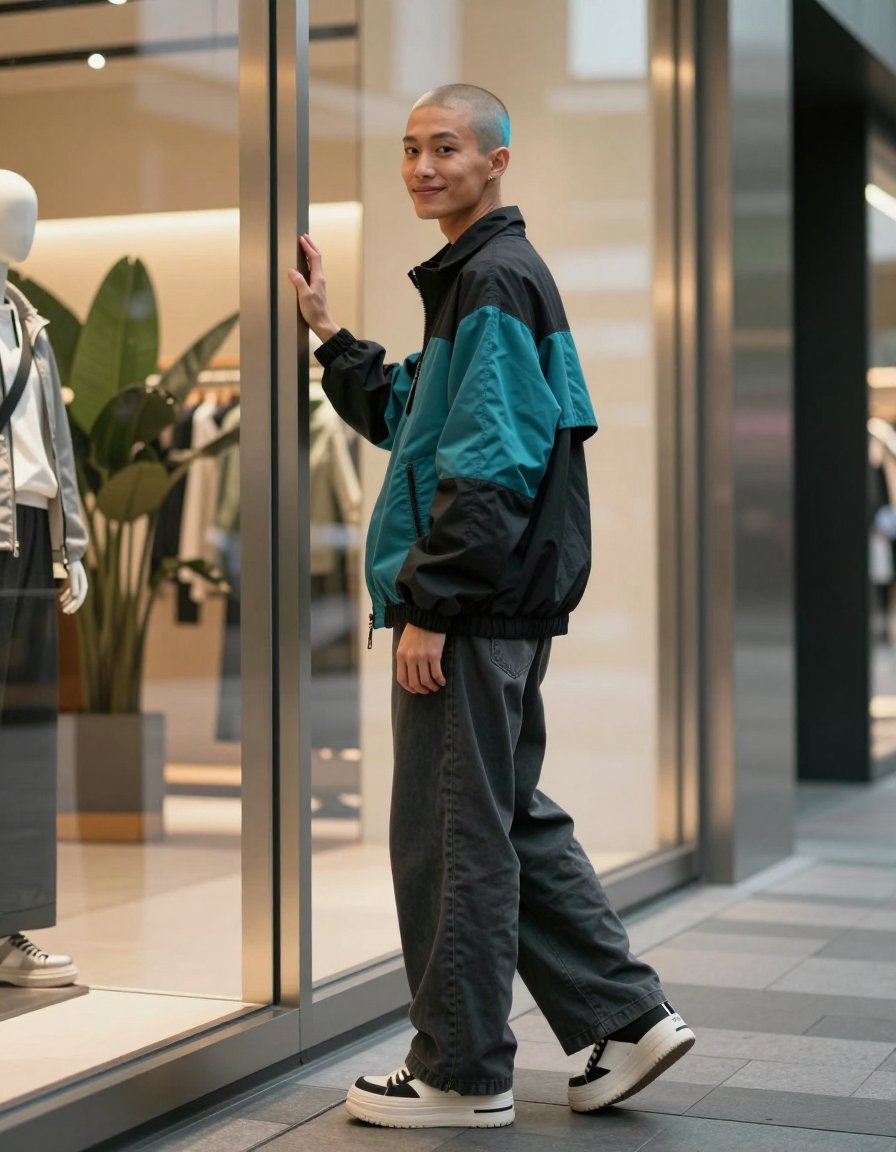 wait this color block windbreaker is actually so good