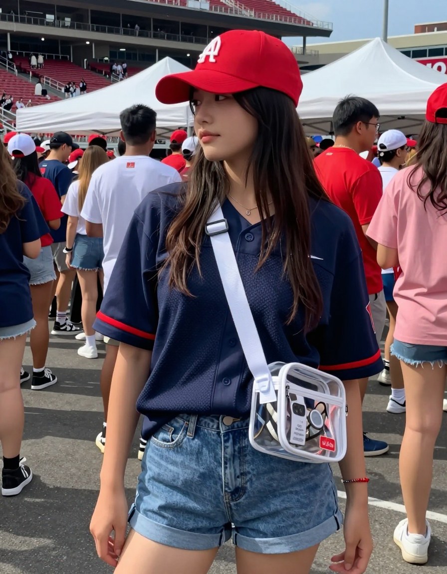a jersey, a clear bag and a cap is the whole game-day starter pack