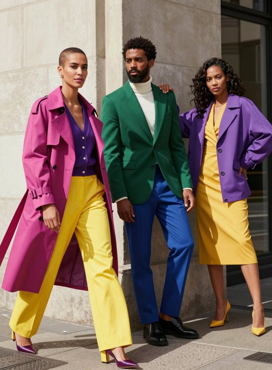 hot pink trench stealing the show