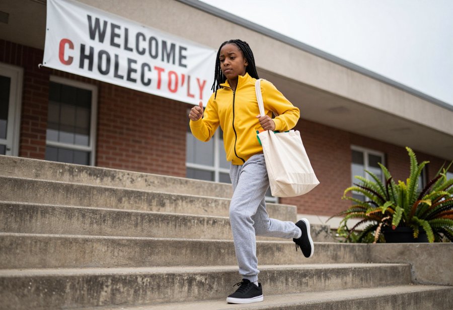 Bright Yellow Hoodie & Grey Sweatpants for Campus