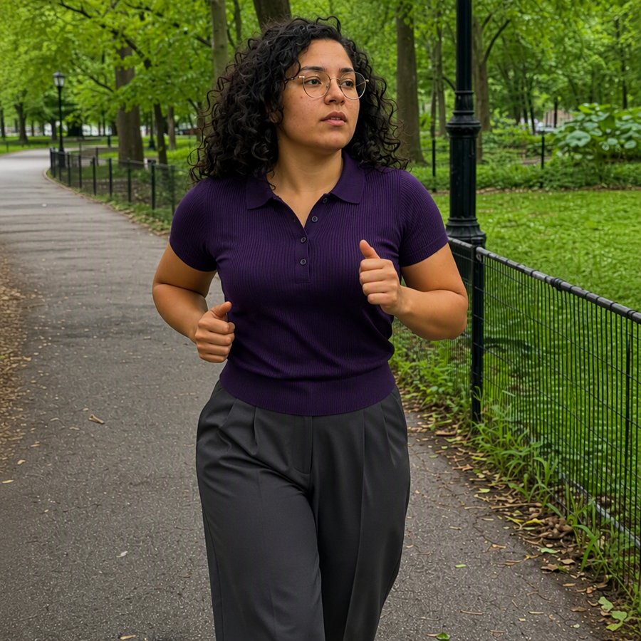 Power-walking to catch the subway in style