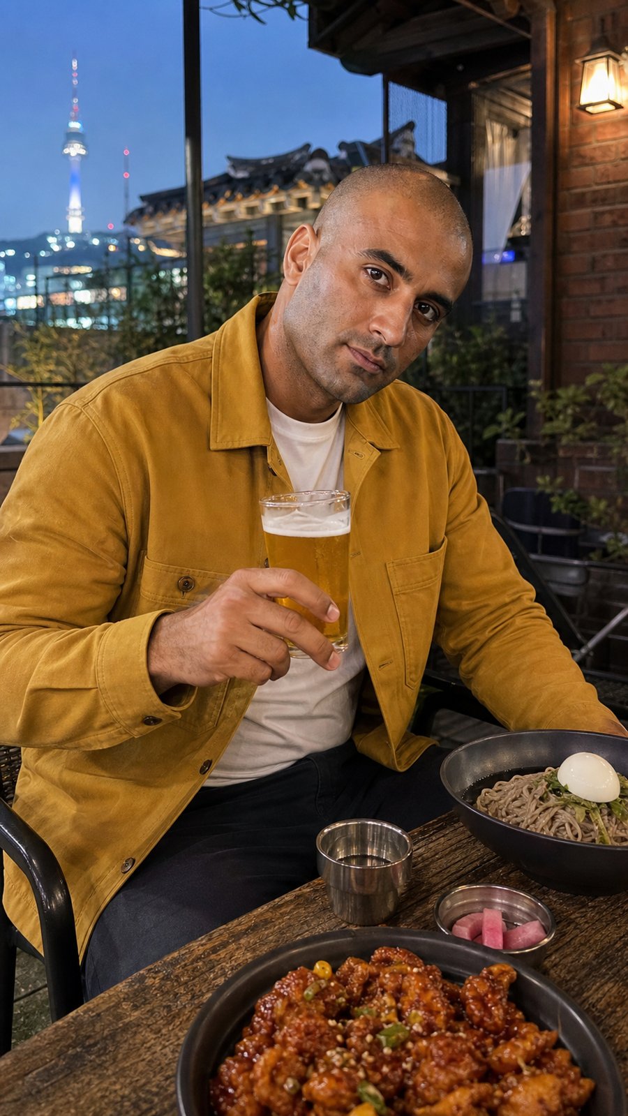 You really nailed the relaxed night out vibe with that jacket.