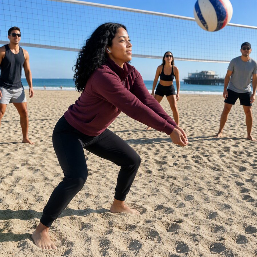 Is a quarter-zip too warm for sand games?