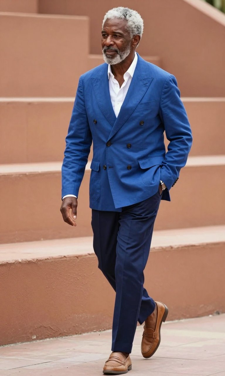 that electric blue blazer is doing all the heavy lifting