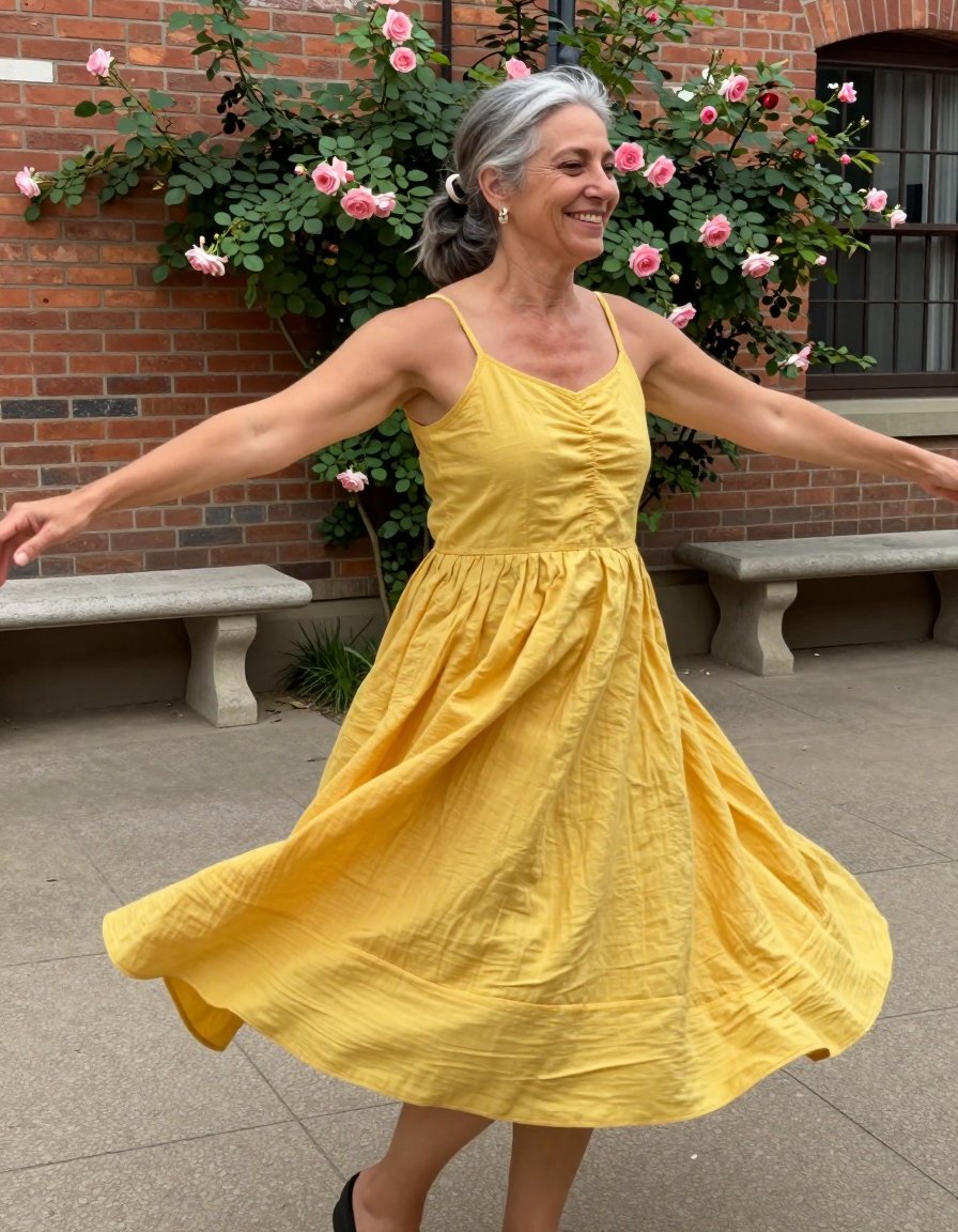 This yellow dress is the perfect summer twirl outfit