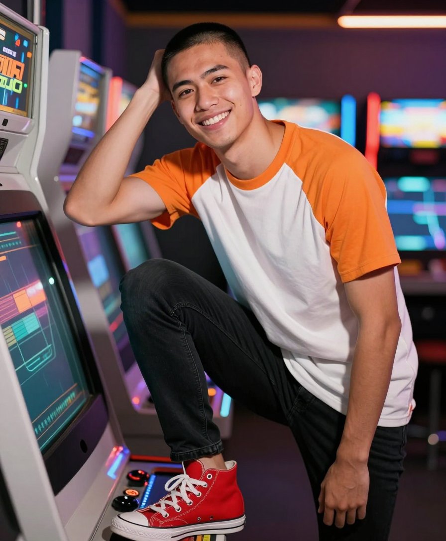 that smile says he just won a big prize