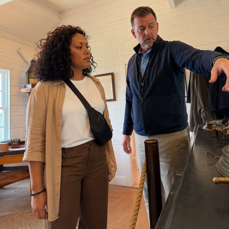 beige overshirt handles the museum AC fine