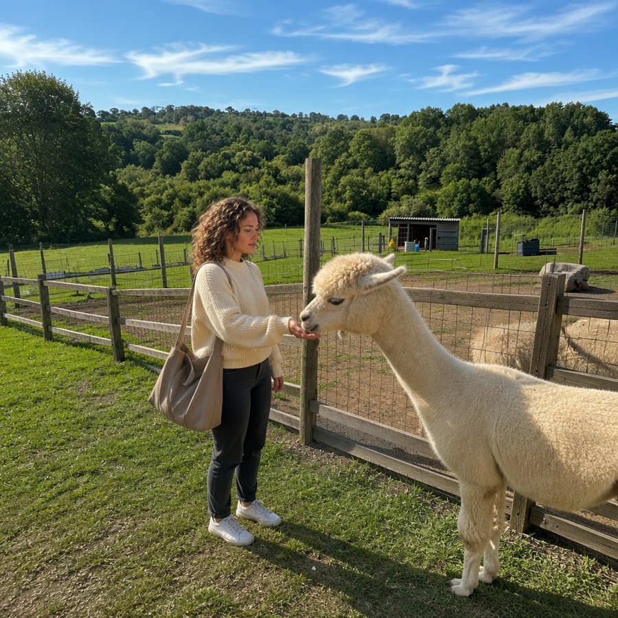 soft knit ready for a day of alpaca snacking