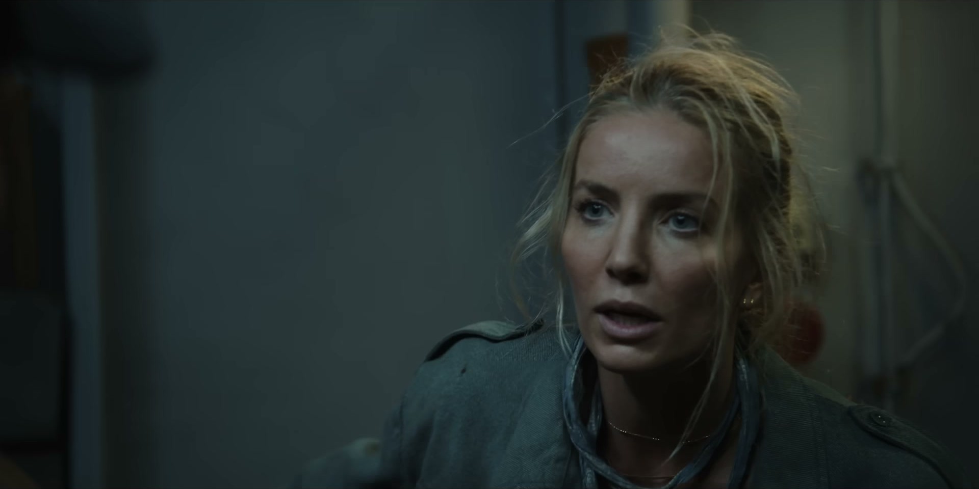 Annabelle Wallis in Mutiny — military jacket energy is exactly what i need
