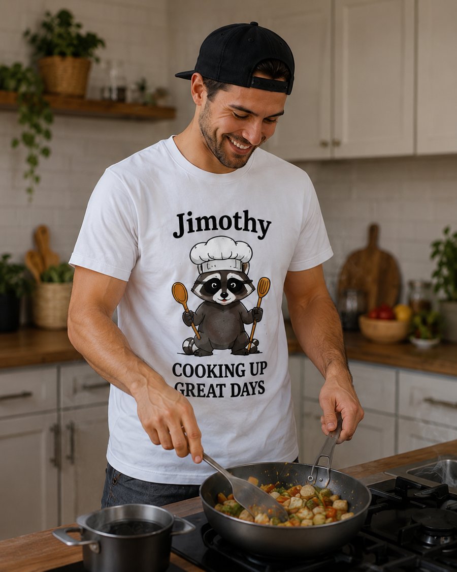 Jimothy tee, 3am shower, singing COOKING UP GREAT DAYS to the tiles.