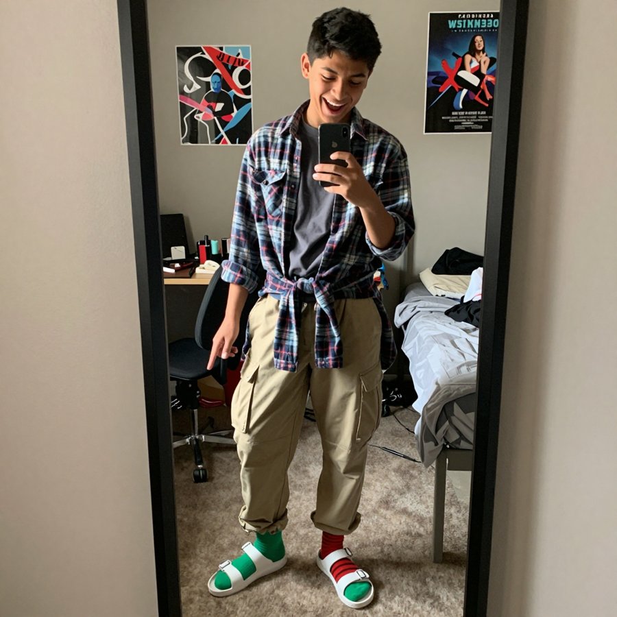 The mismatched sock flex is everything