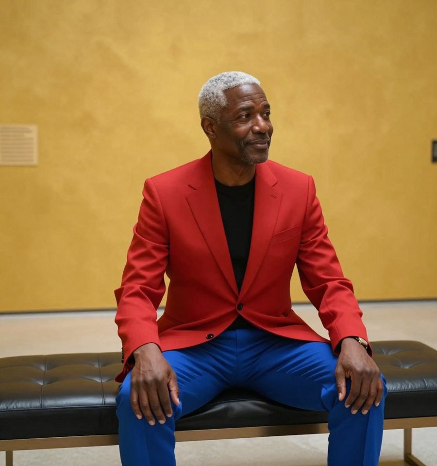 that red blazer is screaming for attention