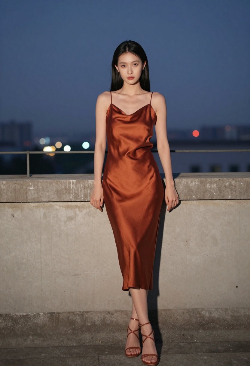 okay this satin dress is doing things