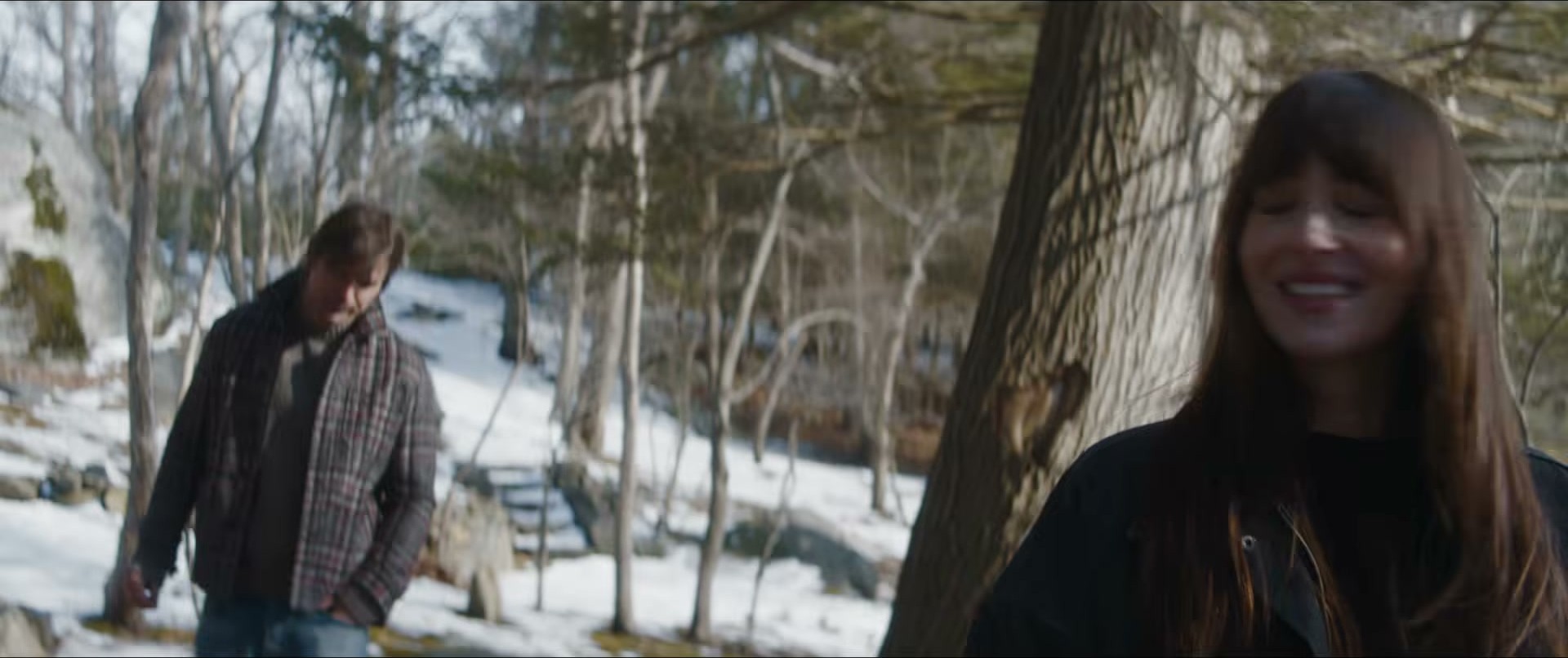 from the Verity trailer — bangs and a winter coat are everything