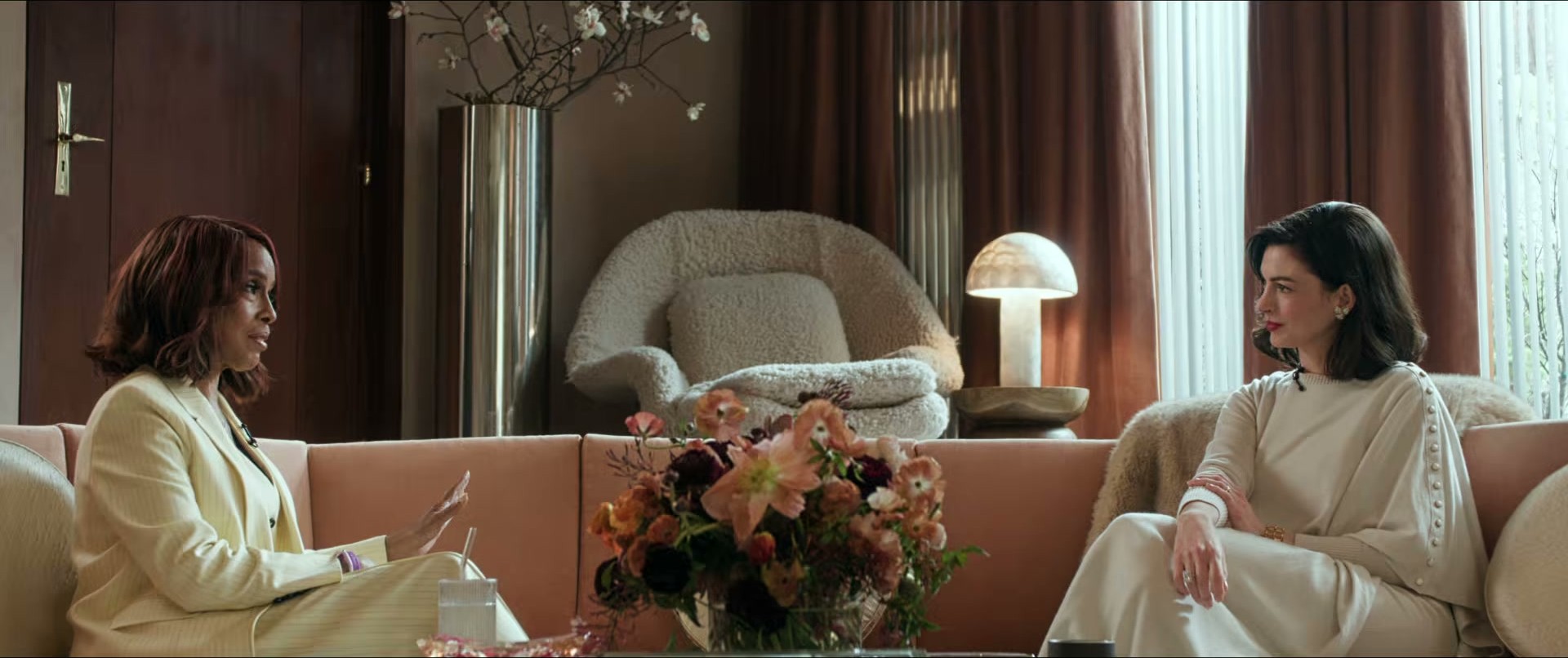 from the Verity trailer — quiet luxury in a knit set
