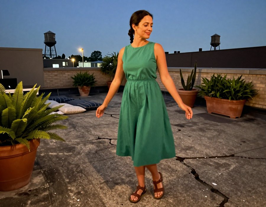 this green dress is doing everything right
