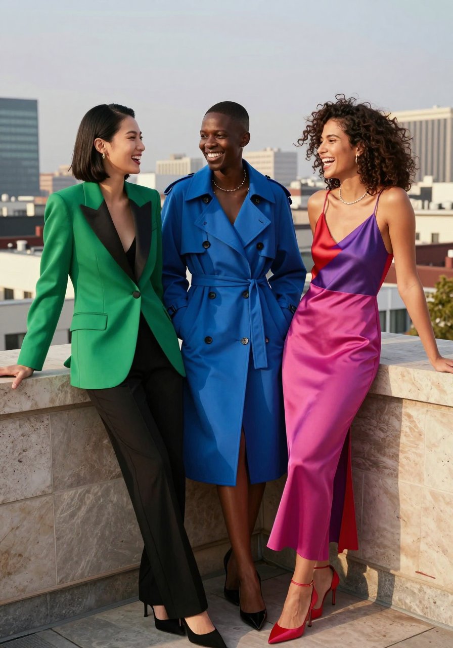 electric turquoise blazer screaming for attention