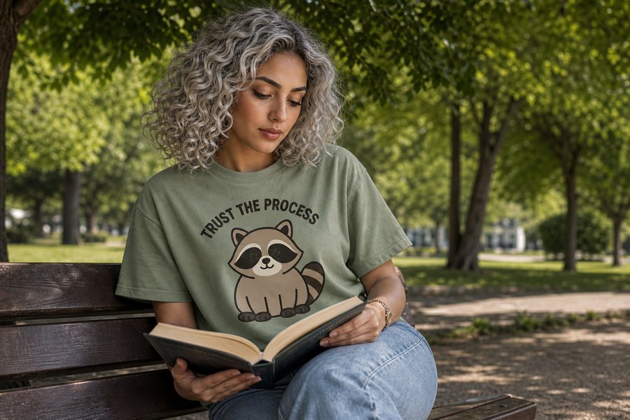 Wearing this Jimothy tee with 'TRUST THE PROCESS' on my break.