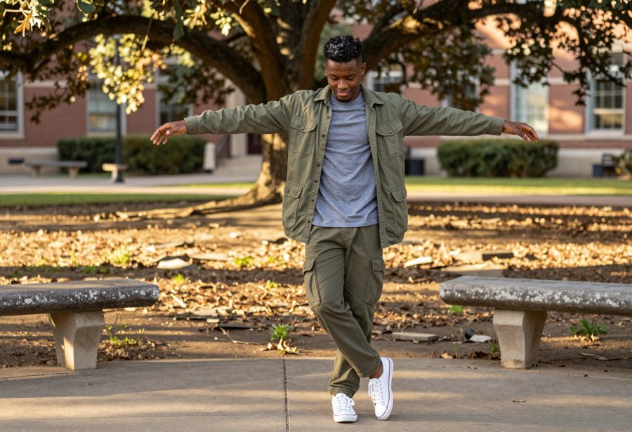 This olive utility set is the perfect fall fit.