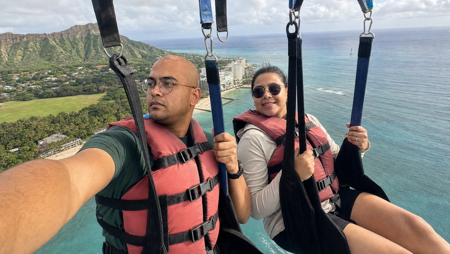are those the sunglasses that save this whole parasailing fit?