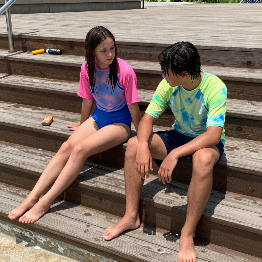Pink Tie-Dye Rash Guard for Pool Days