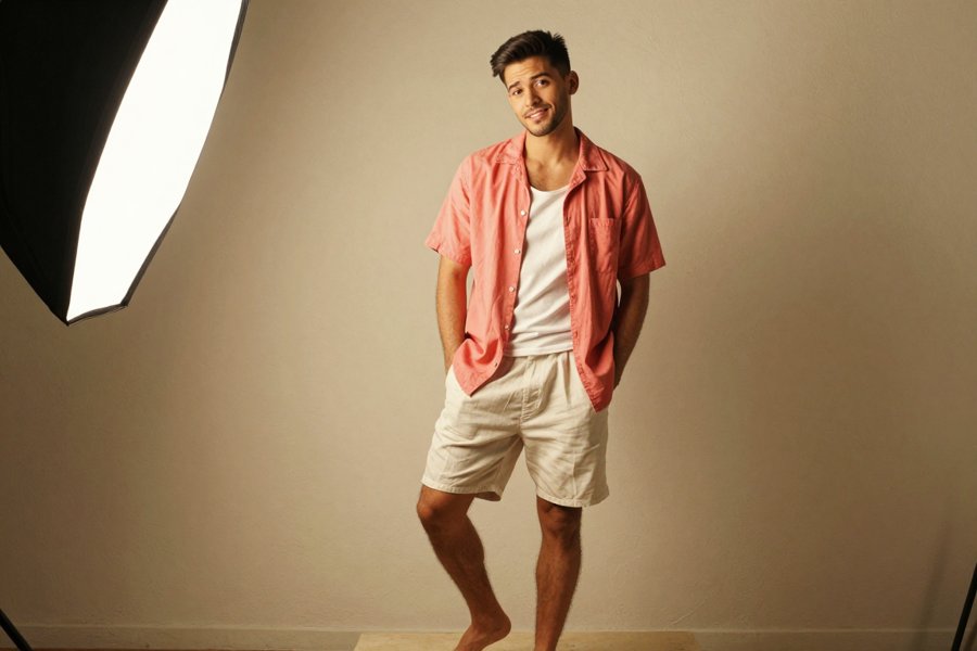 this coral shirt is doing so much for the summer