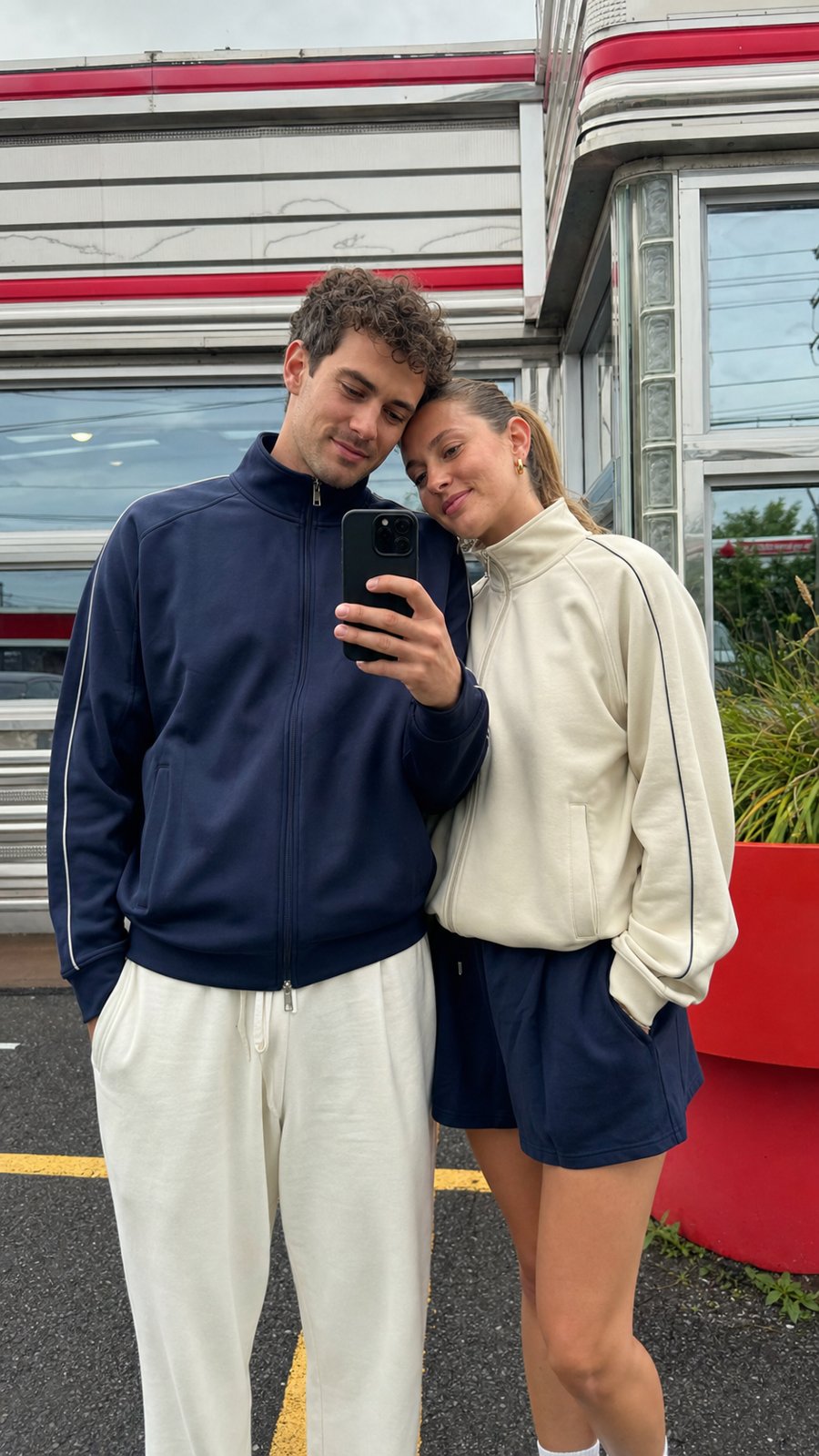 We basically traded wardrobes for this photo.