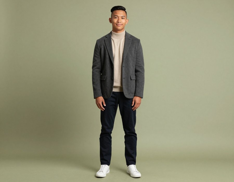 This blazer and turtleneck combo is peak fall style.