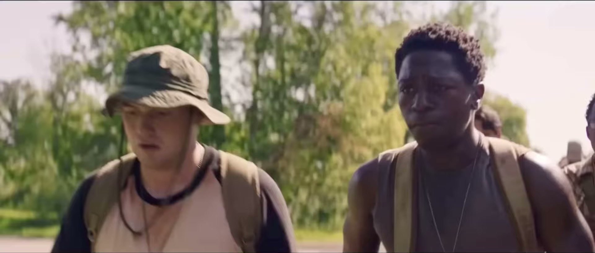 Cooper Hoffman in The Long Walk on HBO Max — the tank and straps combo is just built for walking