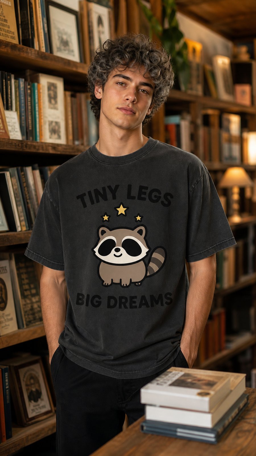 Jimothy’s little paws are just perfect on this tiny legs big dreams tee.