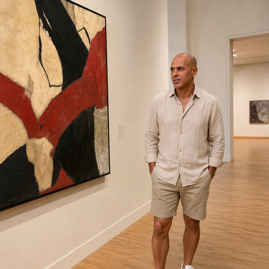 monochrome linen is just the quiet luxury of art museums.