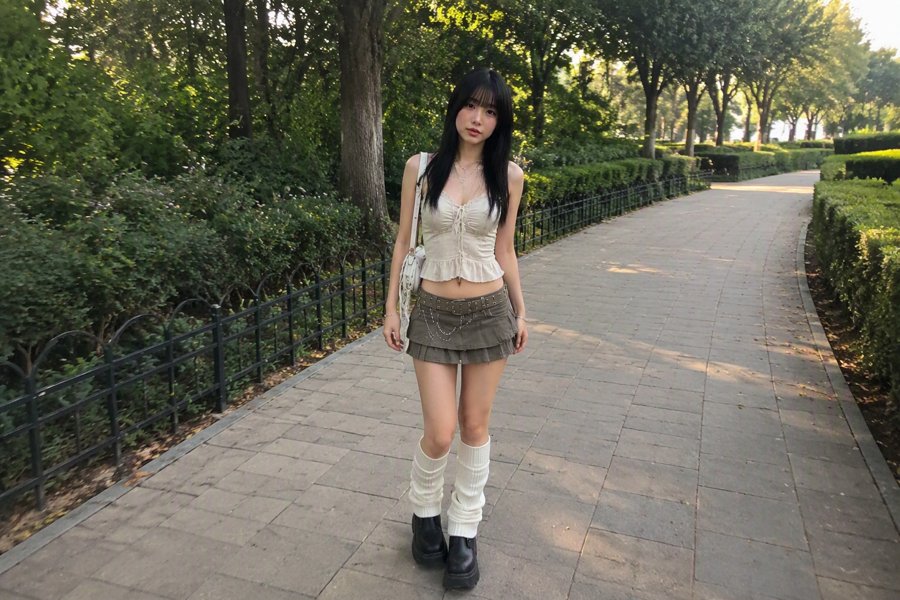 fitted top creates the necessary waist definition