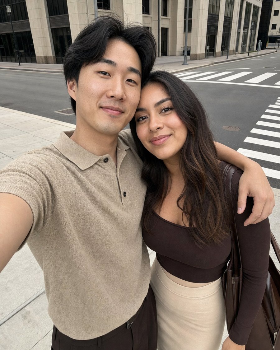 wait, is that the exact same brown on both of you?