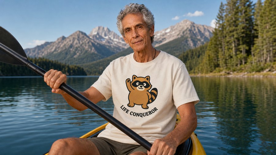 Jimothy's little paw raise is everything on this LIFE CONQUEROR tee.