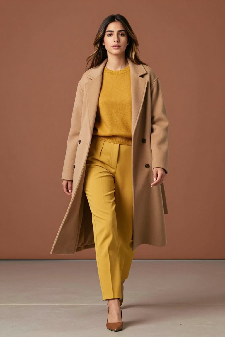 This mustard and camel combo is everything