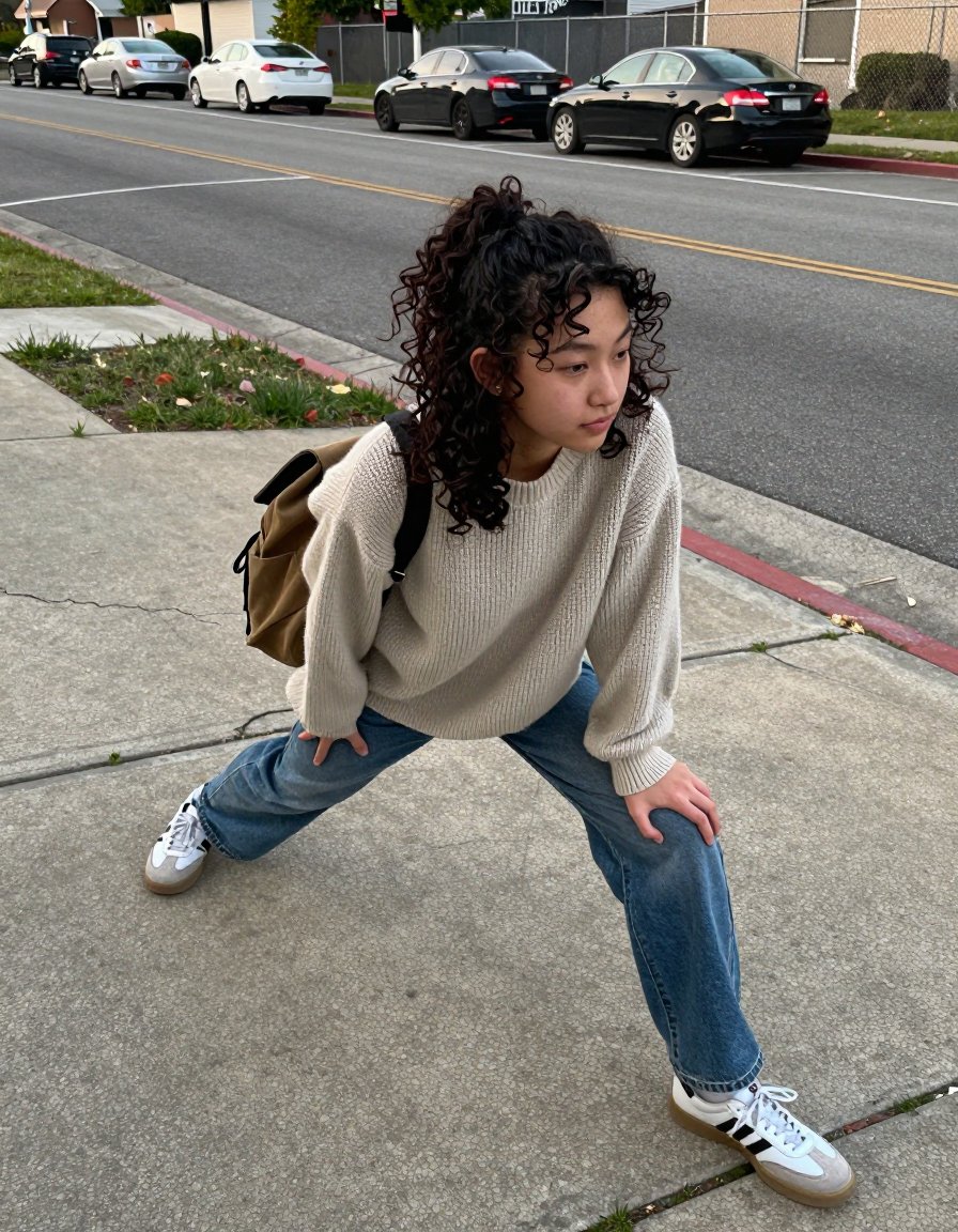 Cool Girl Uniform: Oversized Knit & Jeans