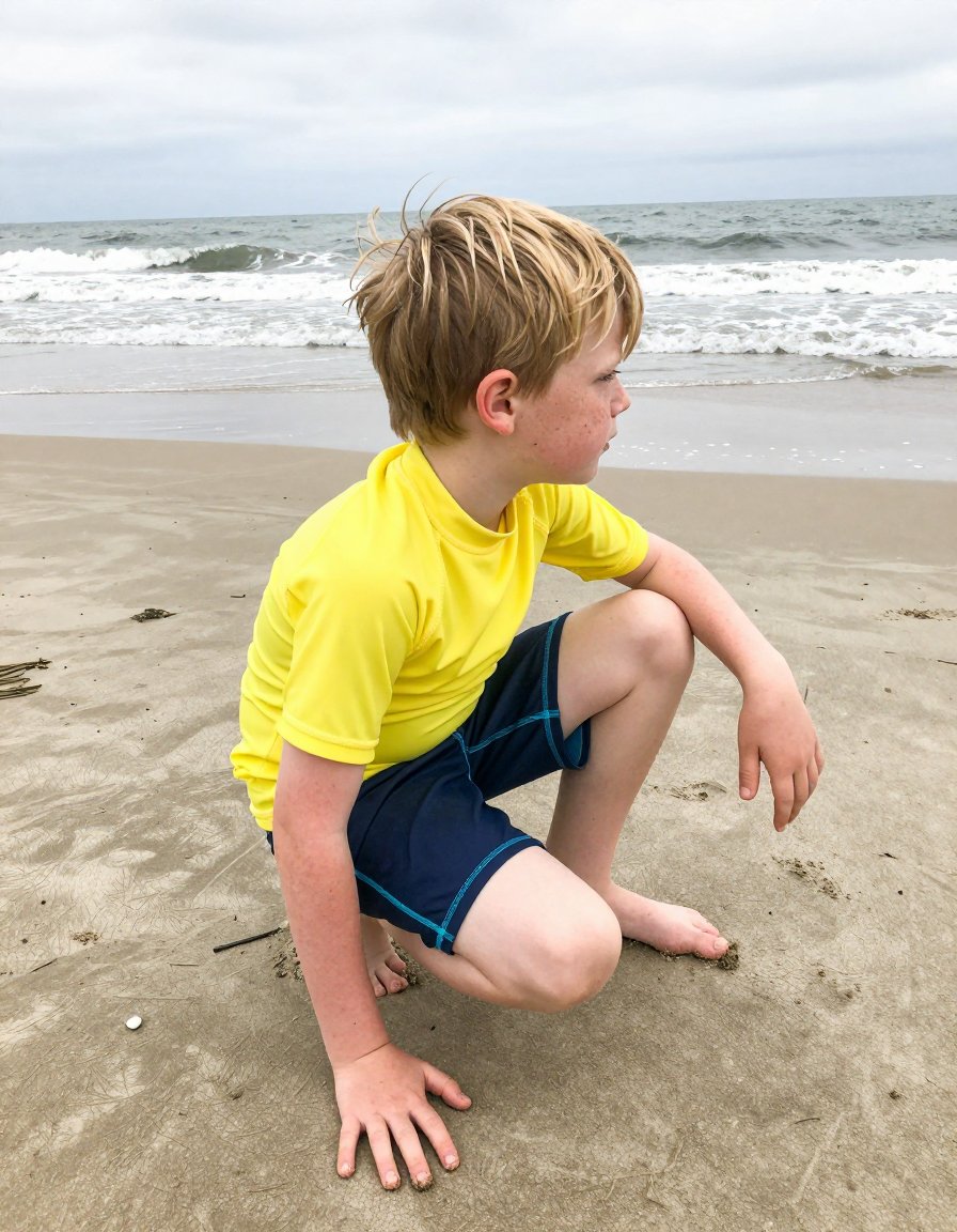 Bright yellow rash guard for the perfect beach day