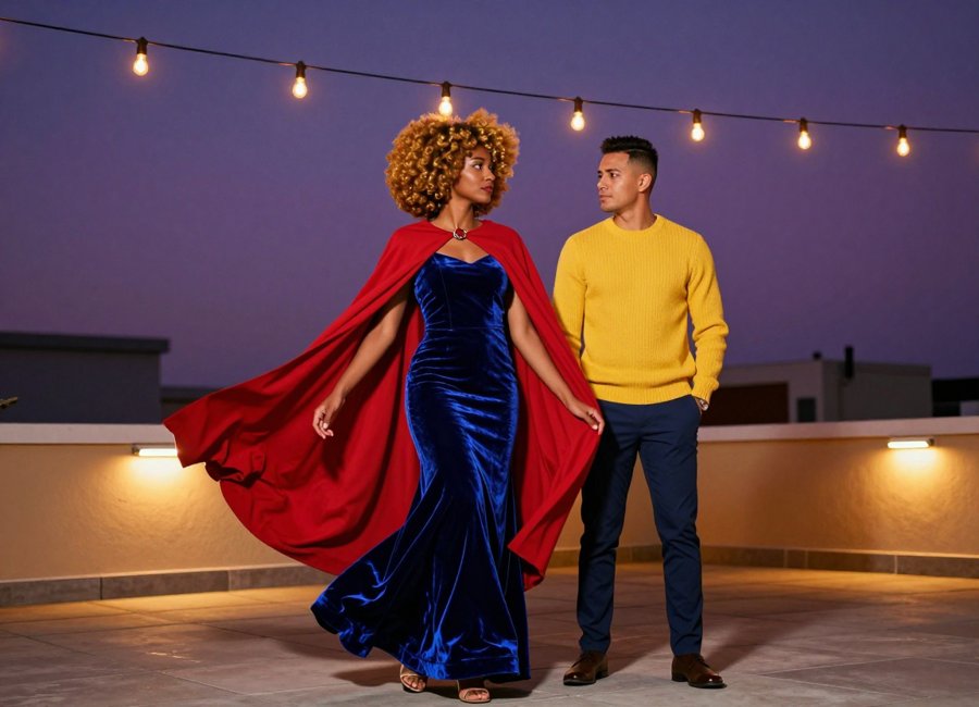 velvet capes make the outfit