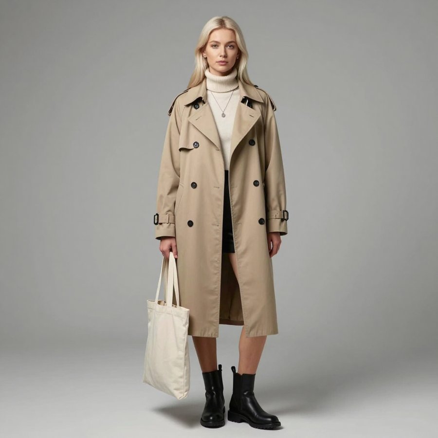 i might just live in this beige trench coat now