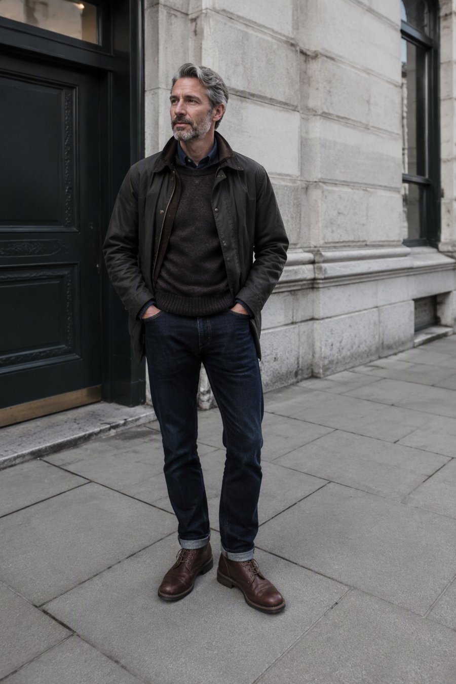 waxed cotton vs raw denim is a contrast that works