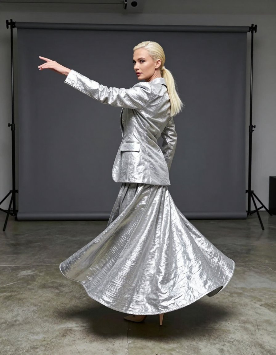 Steal the Spotlight in This Metallic Silver Suit