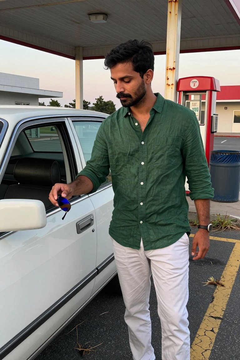 This Green Shirt and White Pants Combo Is Everything