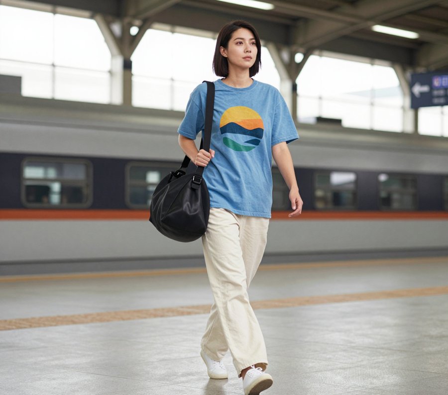 The blue tee trend is actually working for me