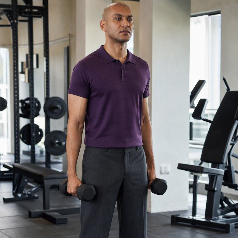 Who thought dress pants were a good gym idea?