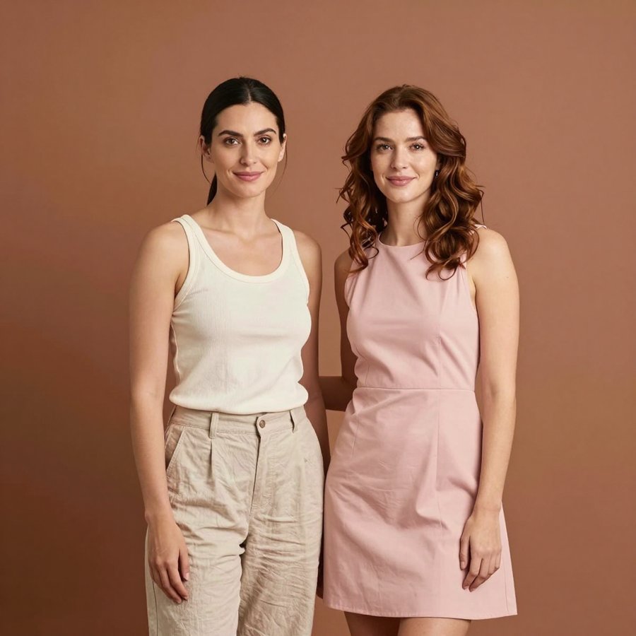 You need this white tank and linen pant combo.