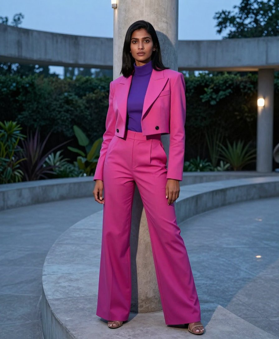 pink suit but make it neon